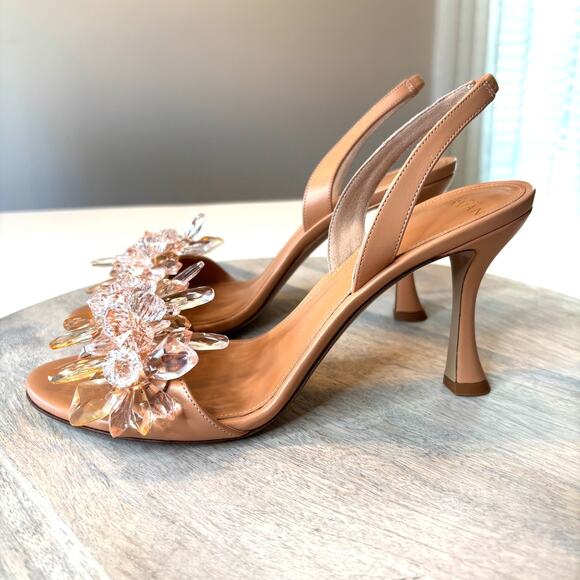 Alexandre Birman Sierra 85 Crystal Sandals NIB Papaya Mist EU 38.5 US 8.5 Italy - Picture 4 of 11
